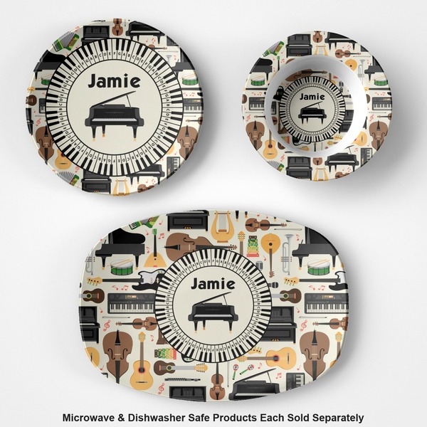 Musical Instruments Microwave & Dishwasher Safe CP Plastic Dishware - Group