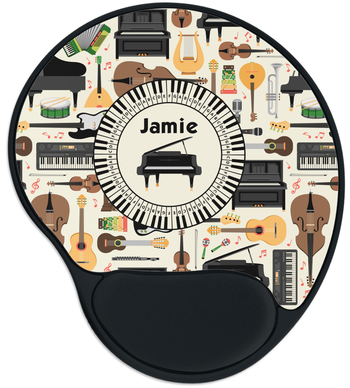 Musical Instruments Mouse Pad with Wrist Support YouCustomizeIt