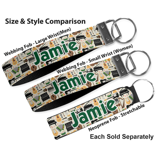 Musical Instruments Multiple Key Ring comparison sizes
