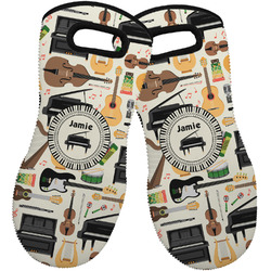 Musical Instruments Neoprene Oven Mitts - Set of 2 w/ Name or Text