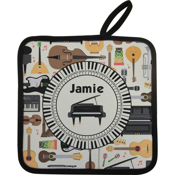 Custom Musical Instruments Pot Holder w/ Name or Text
