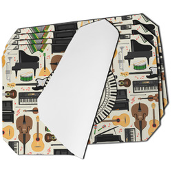Musical Instruments Dining Table Mat - Octagon - Set of 4 (Single-Sided) w/ Name or Text