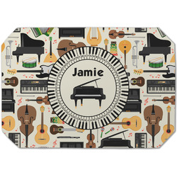 Musical Instruments Dining Table Mat - Octagon (Single-Sided) w/ Name or Text