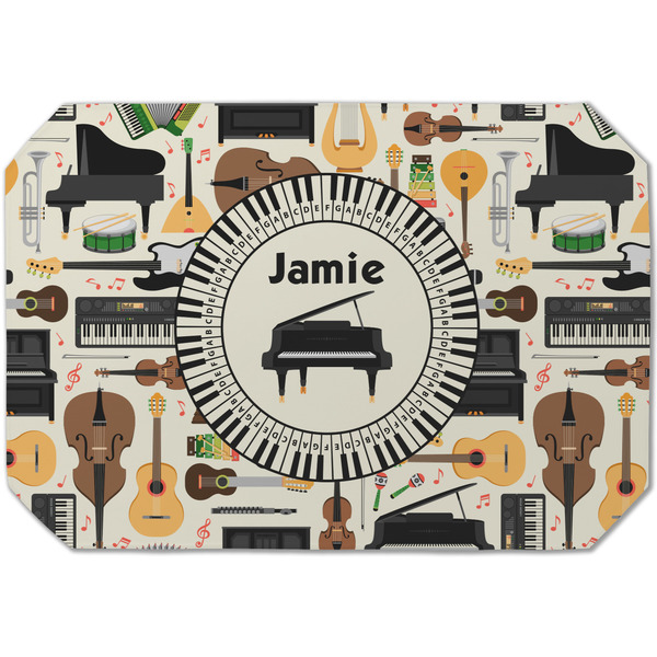 Custom Musical Instruments Dining Table Mat - Octagon (Single-Sided) w/ Name or Text