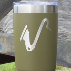 Musical Instruments 20 oz Stainless Steel Tumbler - Olive - Single Sided
