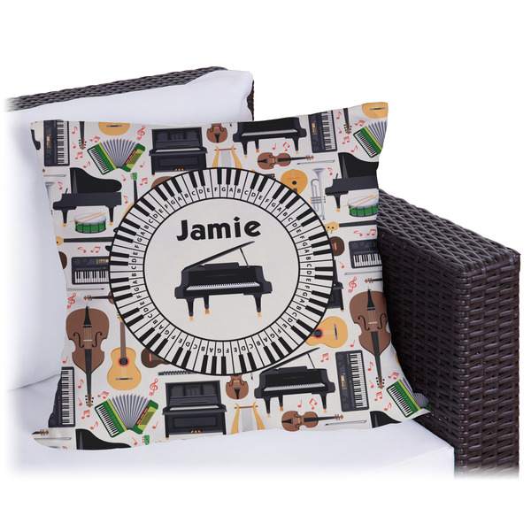 Custom Musical Instruments Outdoor Pillow (Personalized)