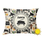 Musical Instruments Outdoor Throw Pillow (Rectangular) (Personalized)