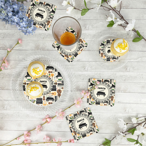 Musical Instruments Paper Coasters - In Context