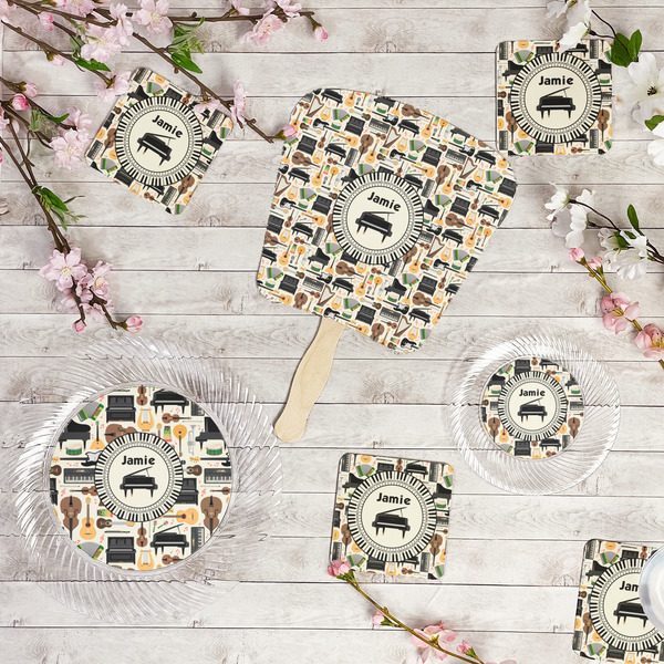 Musical Instruments Party Supplies Combination Image - All items - Plates, Coasters, Fans