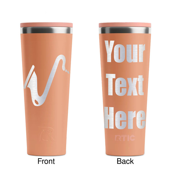 Musical Instruments Peach RTIC Everyday Tumbler - 28 oz. - Front and Back