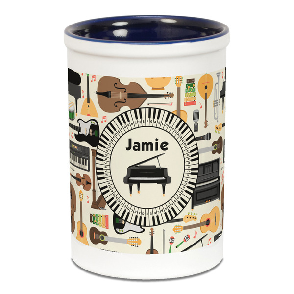 Musical Instruments Pencil Holder - Blue