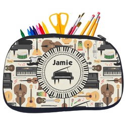 Musical Instruments Neoprene Pencil Case - Medium w/ Name or Text