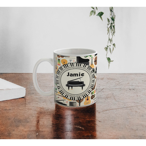 Musical Instruments Personalized Coffee Mug - Lifestyle