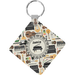 Musical Instruments Diamond Plastic Keychain w/ Name or Text