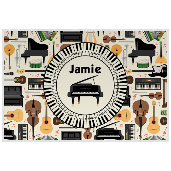Custom Musical Instruments Laminated Placemat w/ Name or Text