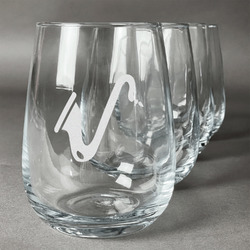 Musical Instruments Stemless Wine Glasses (Set of 4)
