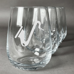 Musical Instruments Stemless Wine Glasses (Set of 4)