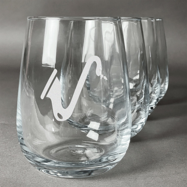 Custom Musical Instruments Stemless Wine Glasses (Set of 4)