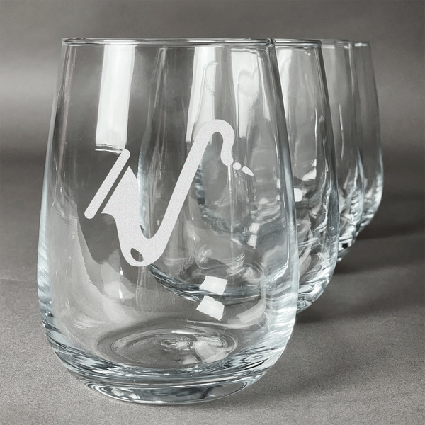 Custom Musical Instruments Stemless Wine Glasses (Set of 4)