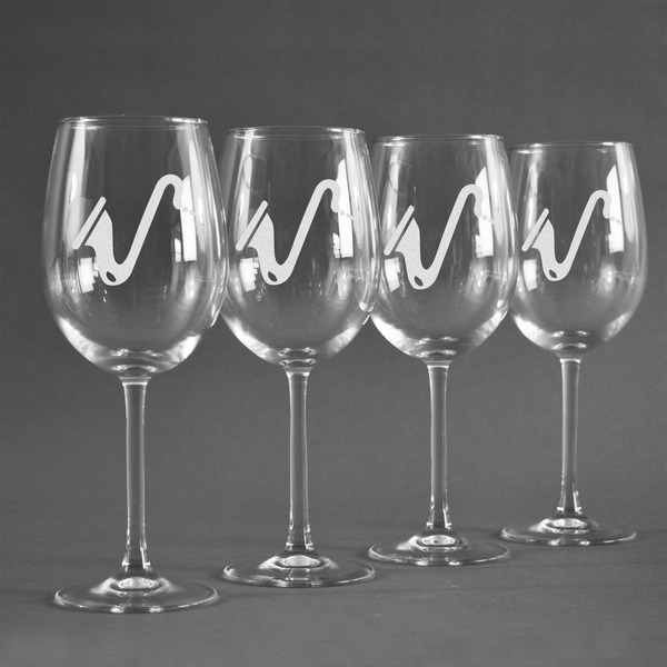 Musical Instruments Personalized Wine Glasses (Set of 4)