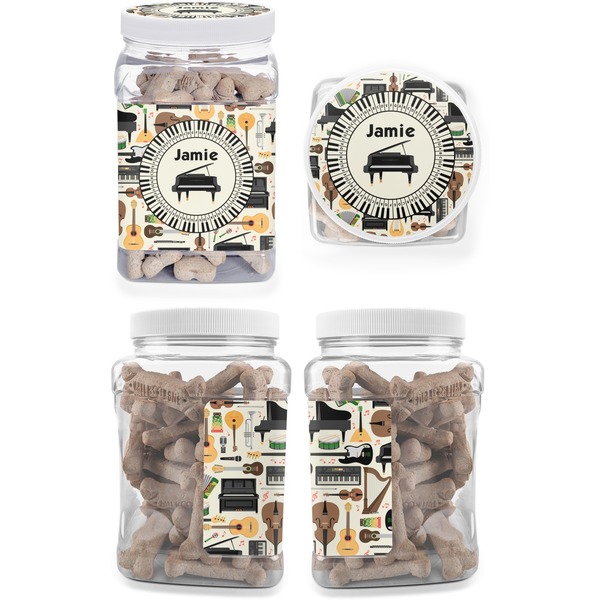 Musical Instruments Pet Treat Jar - Multiple Angles
