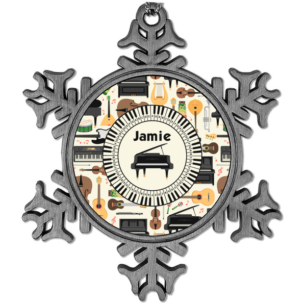 Custom Musical Instruments Vintage Snowflake Ornament (Personalized)