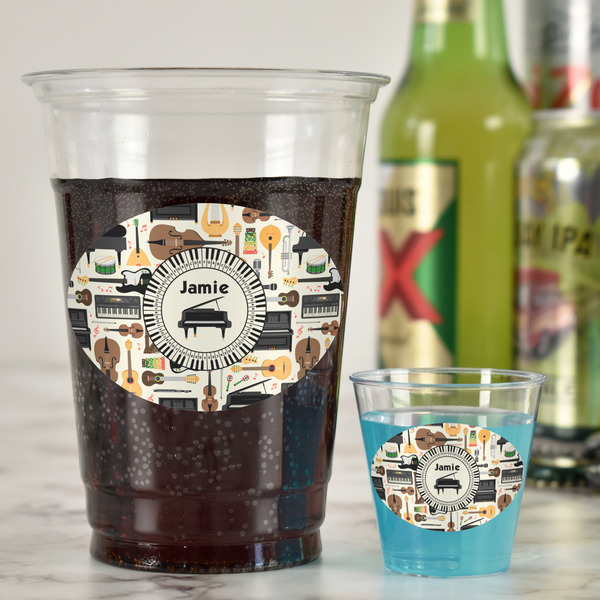 Musical Instruments Plastic Shot Glasses - In Context