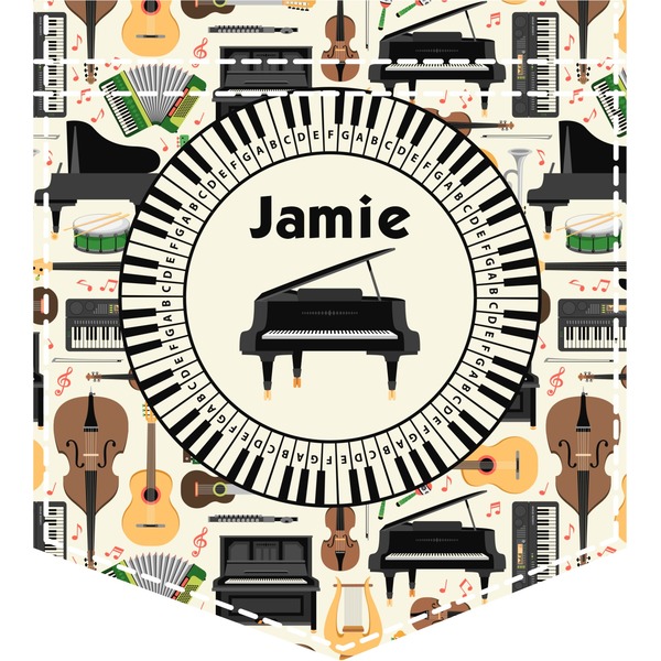 Custom Musical Instruments Iron On Faux Pocket (Personalized)