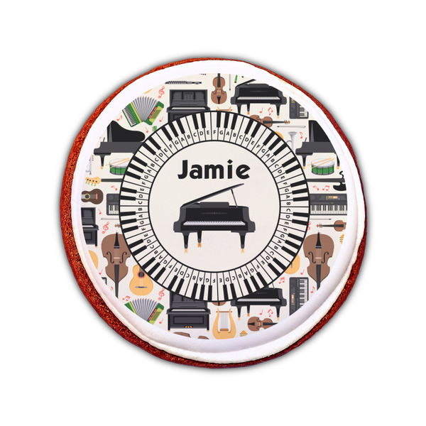Musical Instruments Printed Icing Circle - Small - On Cookie