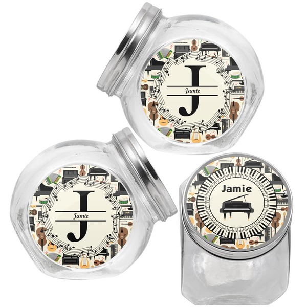 Musical Instruments Puppy Treat Jar - Top Left Right