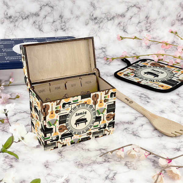 Musical Instruments Recipe Box - Full Color - In Context