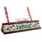 Musical Instruments Red Mahogany Nameplates with Business Card Holder - Angle