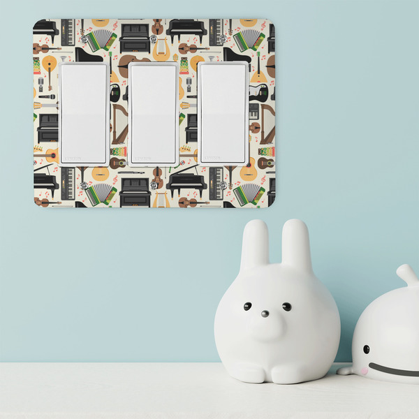 Musical Instruments Rocker Light Switch Covers - Triple - IN CONTEXT