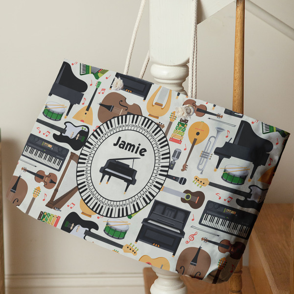 Musical Instruments Large Rope Tote - Life Style