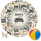 Musical Instruments Round Beach Towel (Personalized)