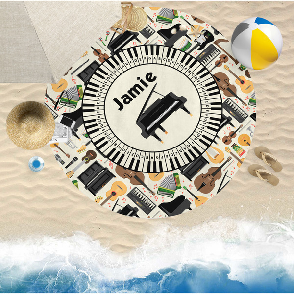 Musical Instruments Round Beach Towel Lifestyle