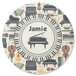 Musical Instruments Round Rubber Backed Coaster (Personalized)