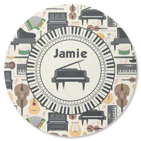 Custom Musical Instruments Round Rubber Backed Coaster (Personalized)