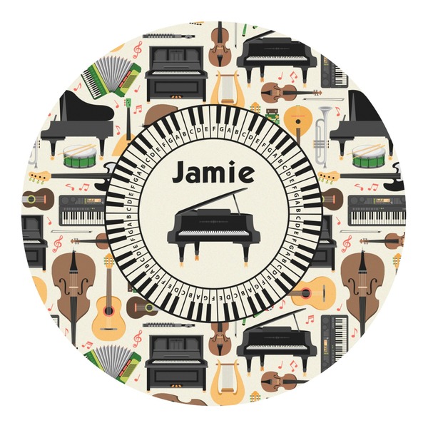 Custom Musical Instruments Round Decal - Small (Personalized)