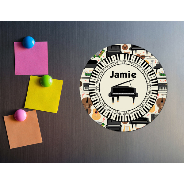 Musical Instruments Round Fridge Magnet - LIFESTYLE