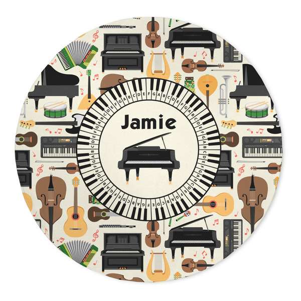 Custom Musical Instruments 5' Round Indoor Area Rug (Personalized)