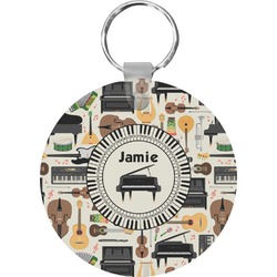 Musical Instruments Round Plastic Keychain (Personalized)