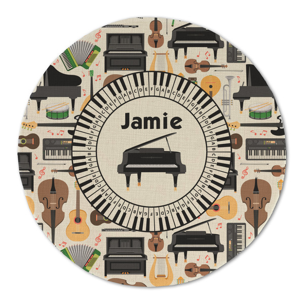 Musical Instruments Round Linen Placemats - FRONT (Double Sided)