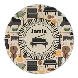 Musical Instruments Round Linen Placemat - Single Sided (Personalized)