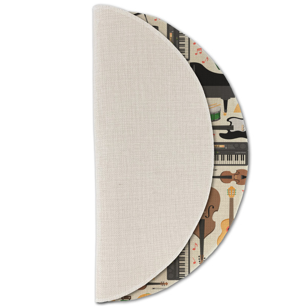 Musical Instruments Round Linen Placemats - HALF FOLDED (single sided)