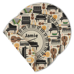 Musical Instruments Round Linen Placemat - Double Sided (Personalized)