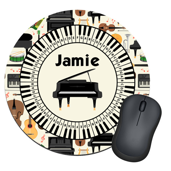 Custom Musical Instruments Round Mouse Pad (Personalized)