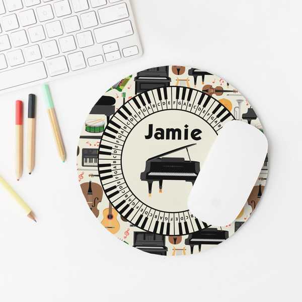 Musical Instruments Round Mousepad - LIFESTYLE 2