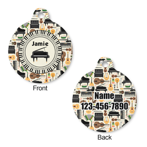 Musical Instruments Round Pet ID Tag - Large - Approval