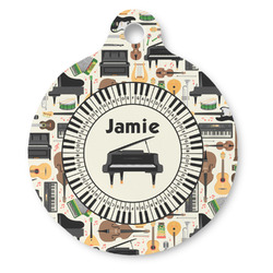 Musical Instruments Round Pet ID Tag - Large (Personalized)
